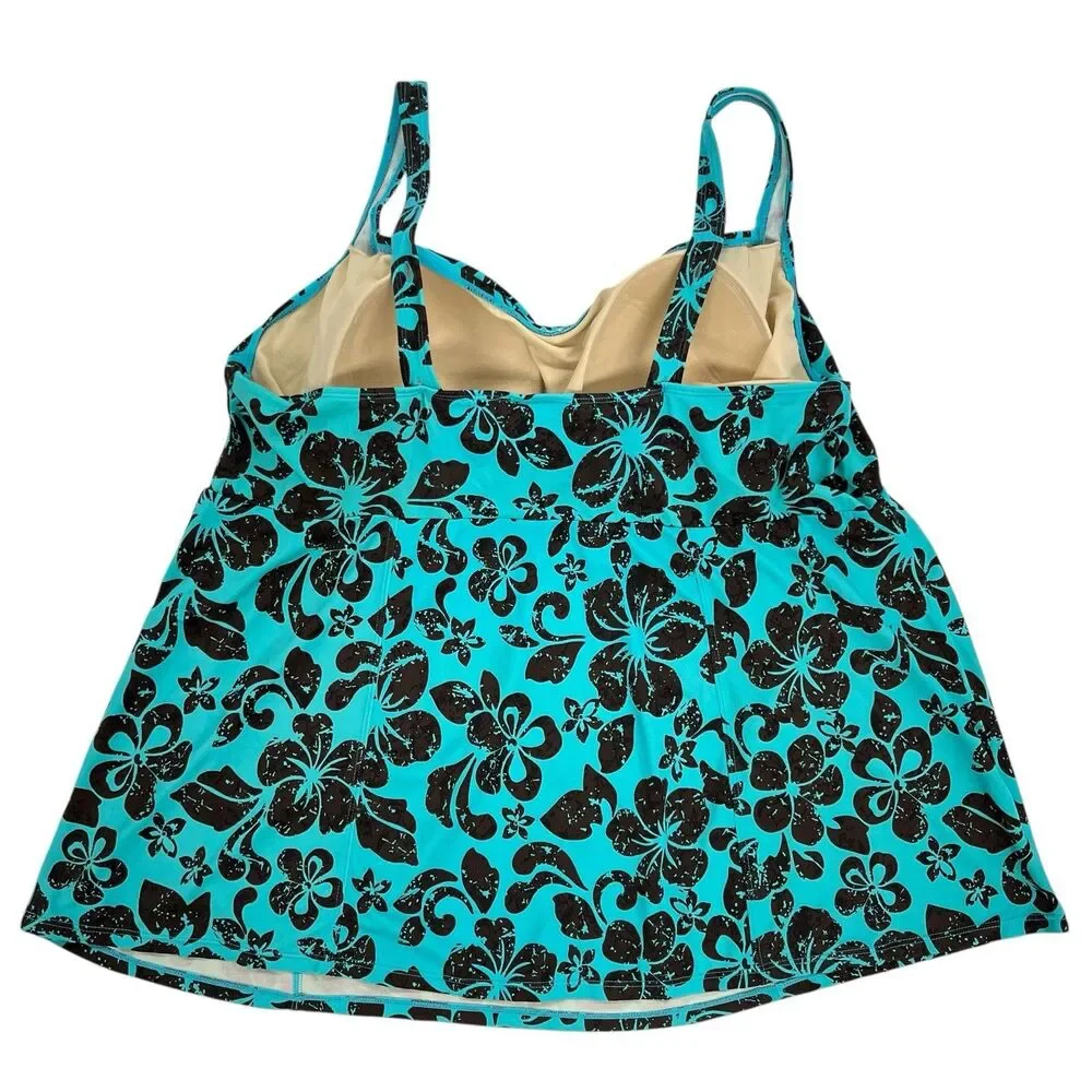 Motherhood Maternity Size 2X Floral‎ Tropical Tankini Swim Top Adjustable Straps